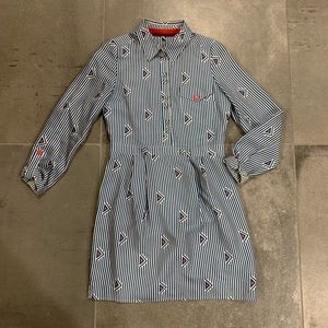 Geometric Stripe Shirt Dress